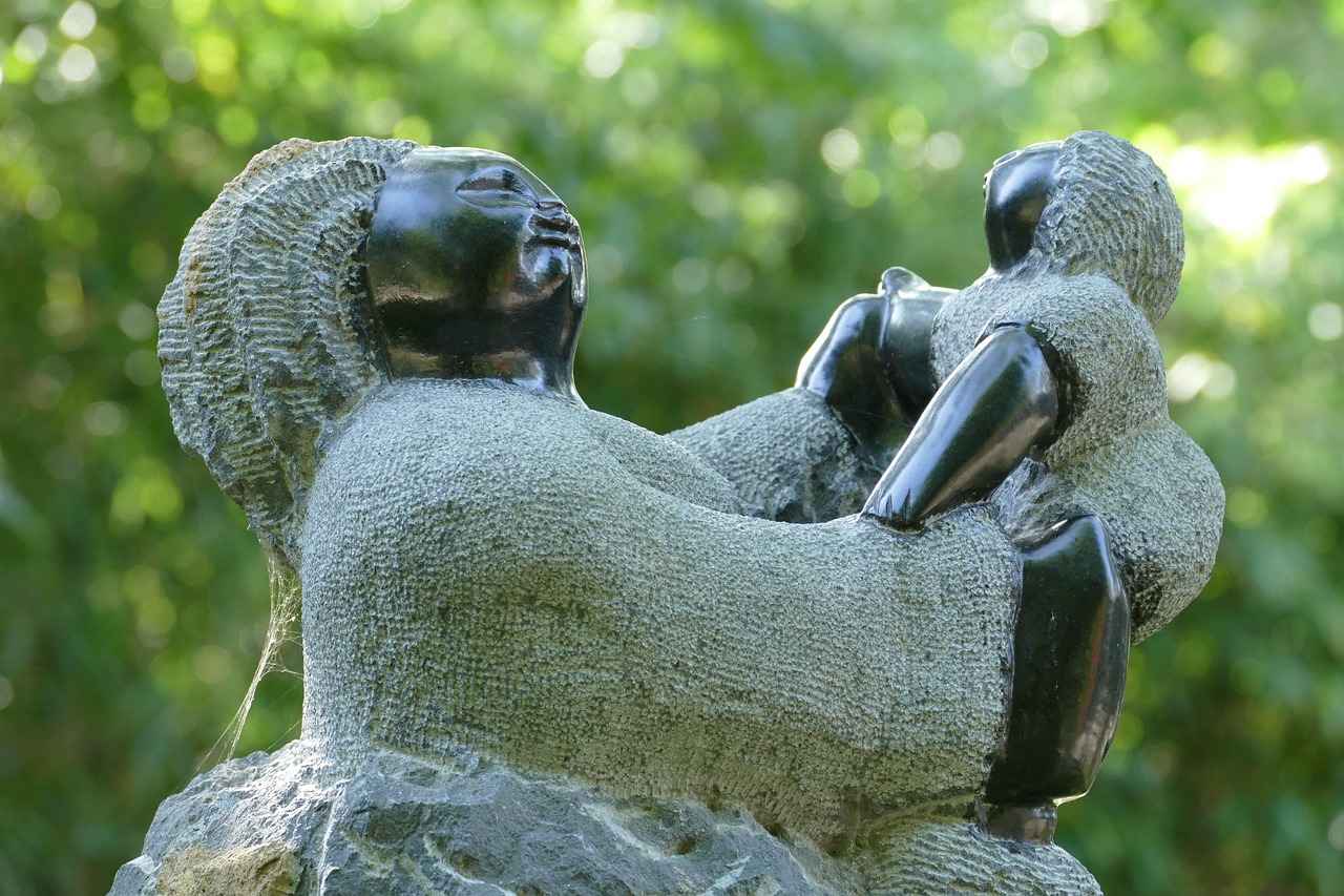 sculpture, figure, art, africa, african, stone, woman, child, mother