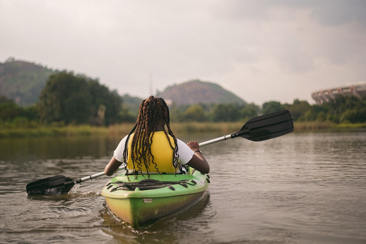 kayak, kayaking, paddle, paddling, rowing, row, water sport, sport, activity, hobby, abuja, outdoors, nature, nigeria, africa, lake, sunset, landscape, african